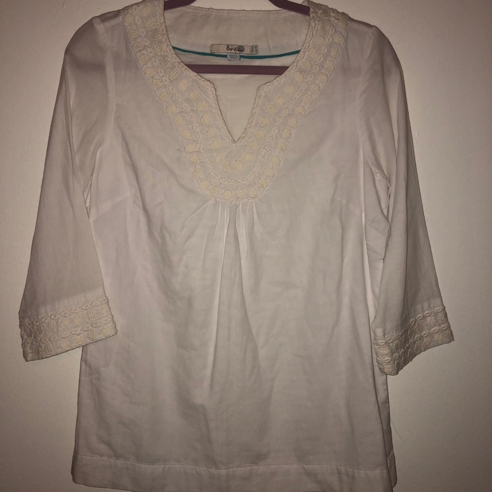 Boden white long sleeve tunic